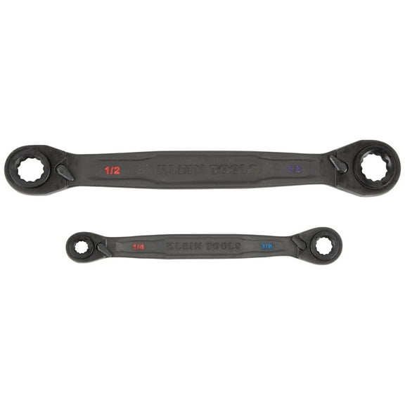 Klein Tools 68216 4-in-1 Ratcheting Wrench Set, SAE, 2 Pc.