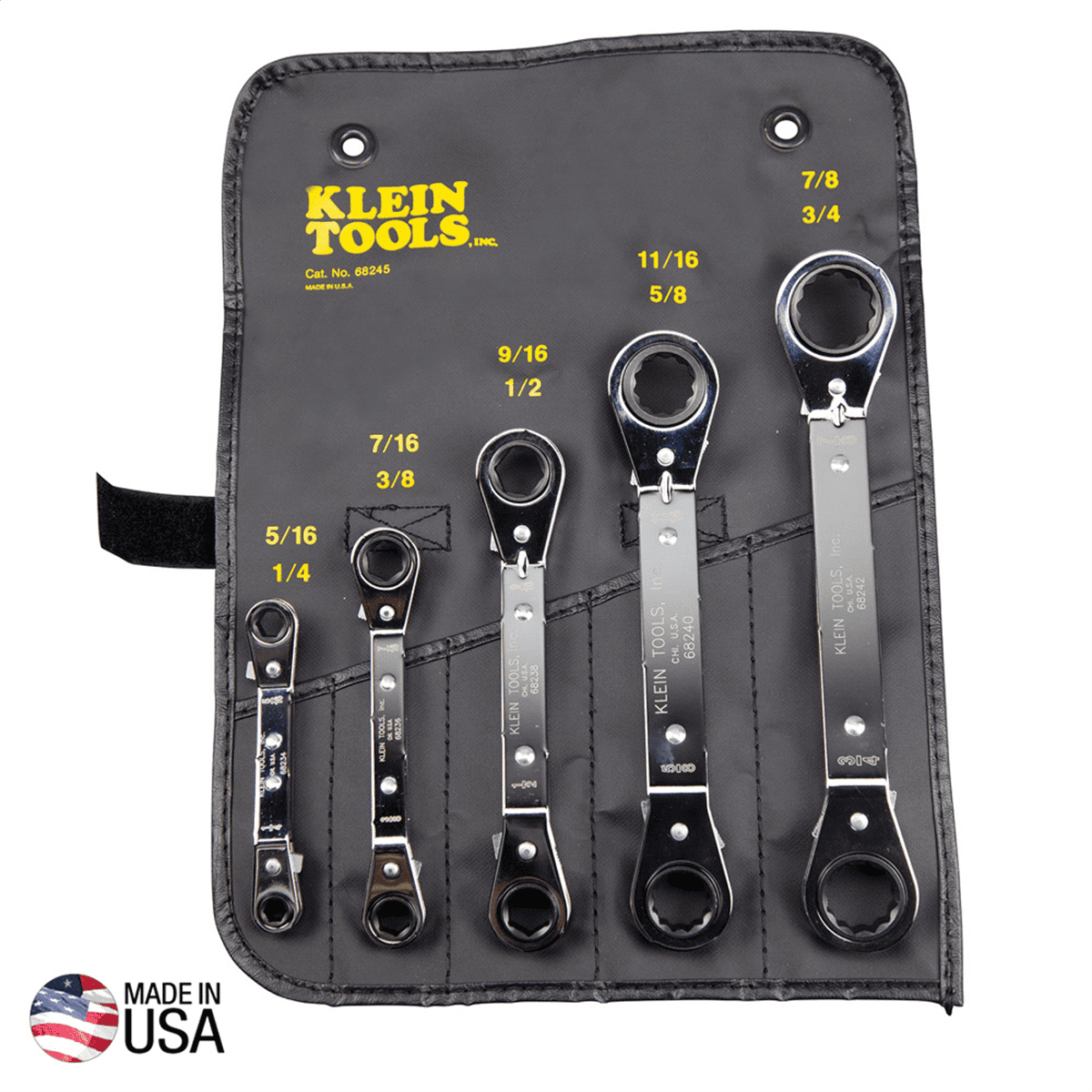 Klein Tools Reversible Ratcheting Box Wrench Set, 5-Piece