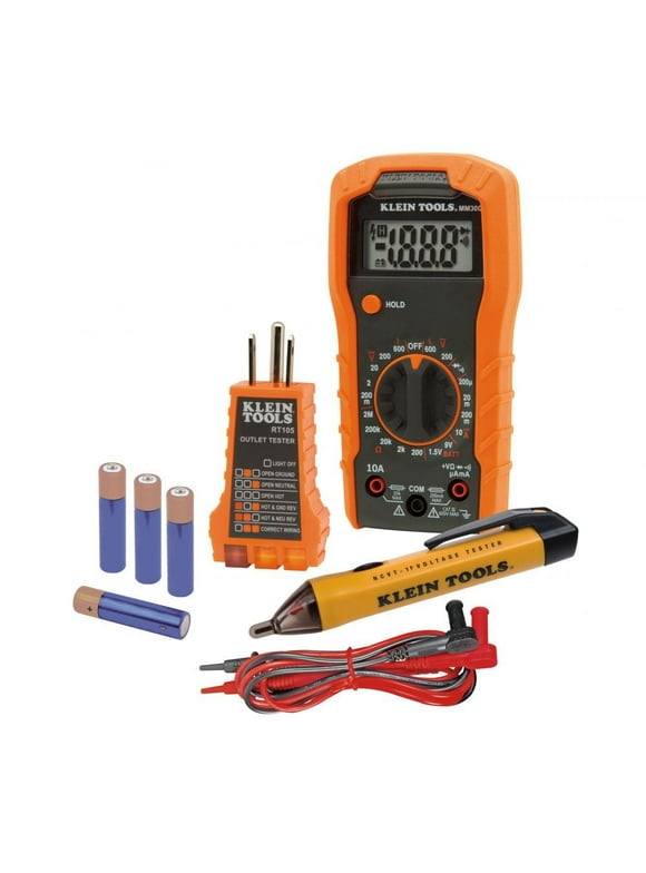 Klein Tools 69149P Digital Multimeter, Noncontact Voltage Tester and Electrical Outlet Test Kit