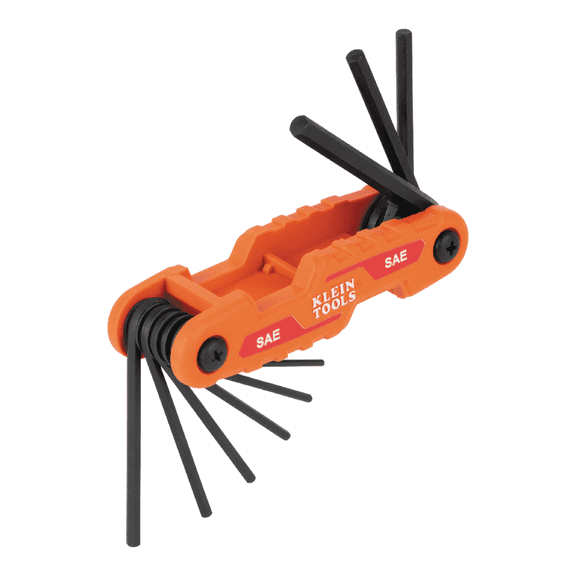 Klein Tools Folding Hex Key Set, 9-Key, Sae