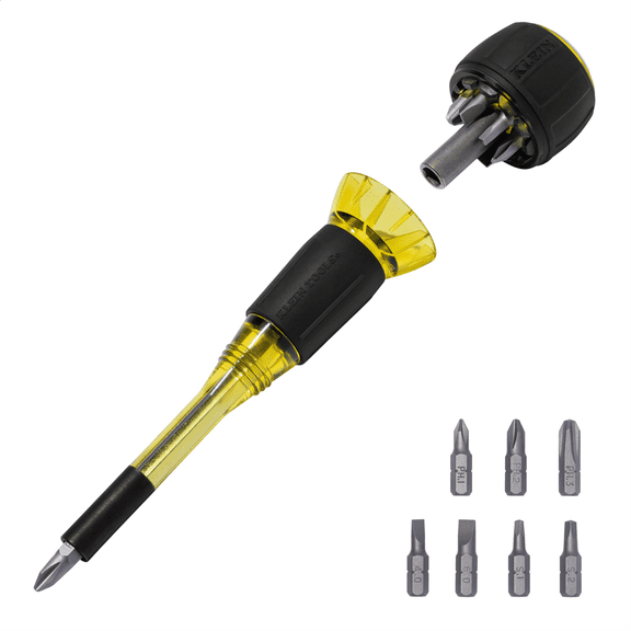 Klein Tools 8-in-1 Tru-Grip Screwdriver with Stubby