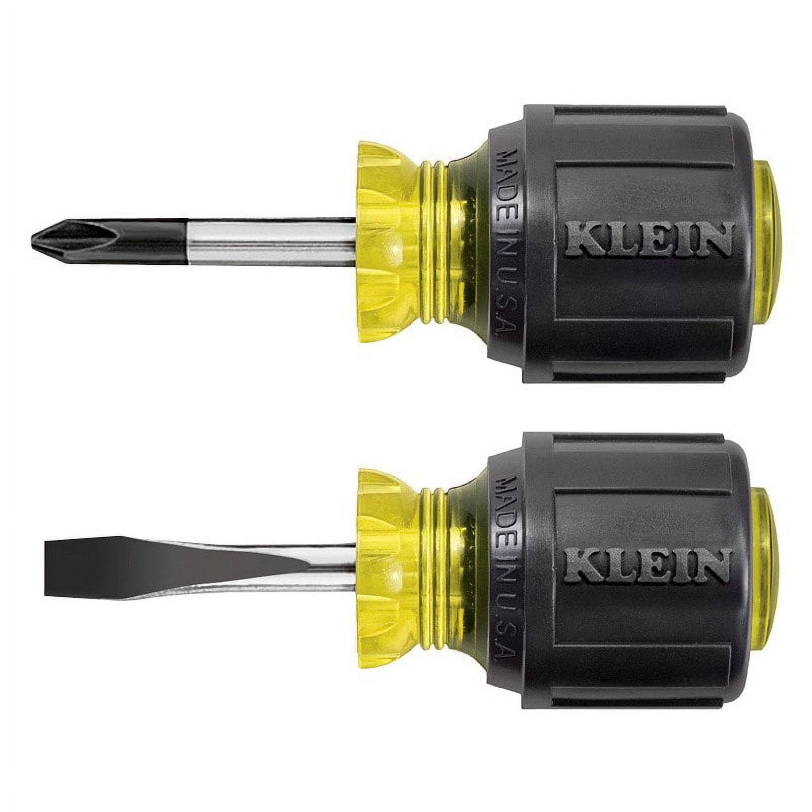 Klein Tools 85071 2 Piece Stubby Slotted and Phillips Screwdriver
