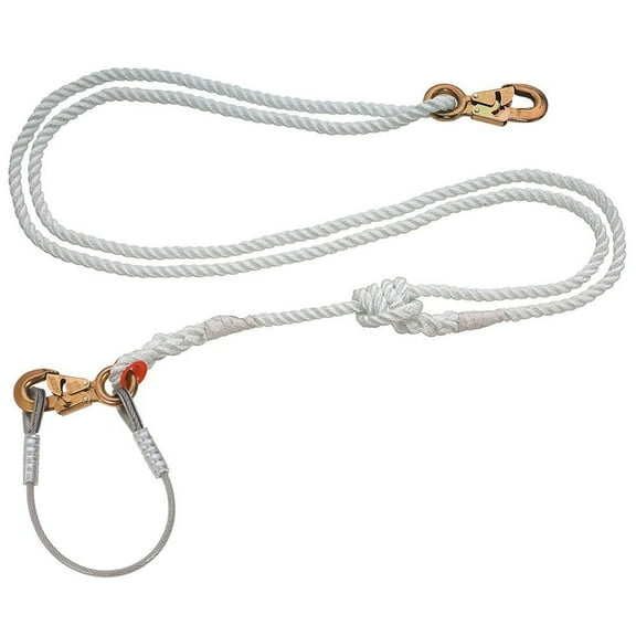 Klein Tools 87470 7 ft. to 12 ft. Adjustable Nylon-Filament Rope Lanyard with Wire Pigtail