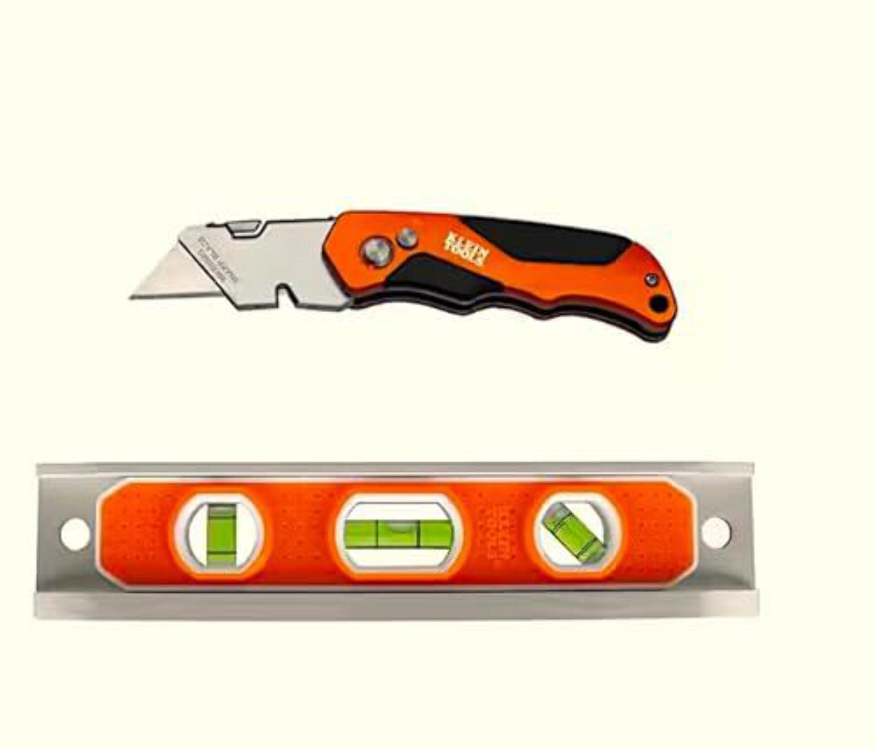 Klein Tools 9 in. Aluminum Torpedo Level and Folding Utility Knife Tool
