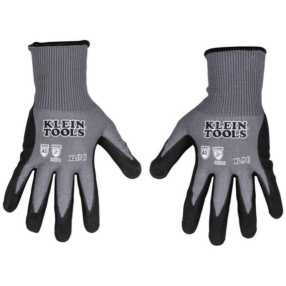 Klein Tools A2Cut Knit Dipped Gloves, Xl, 2Pk