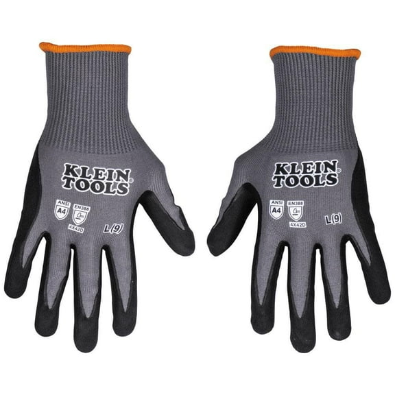 Klein Tools A4 Cut Knit Dipped Gloves, Large, 2Pk