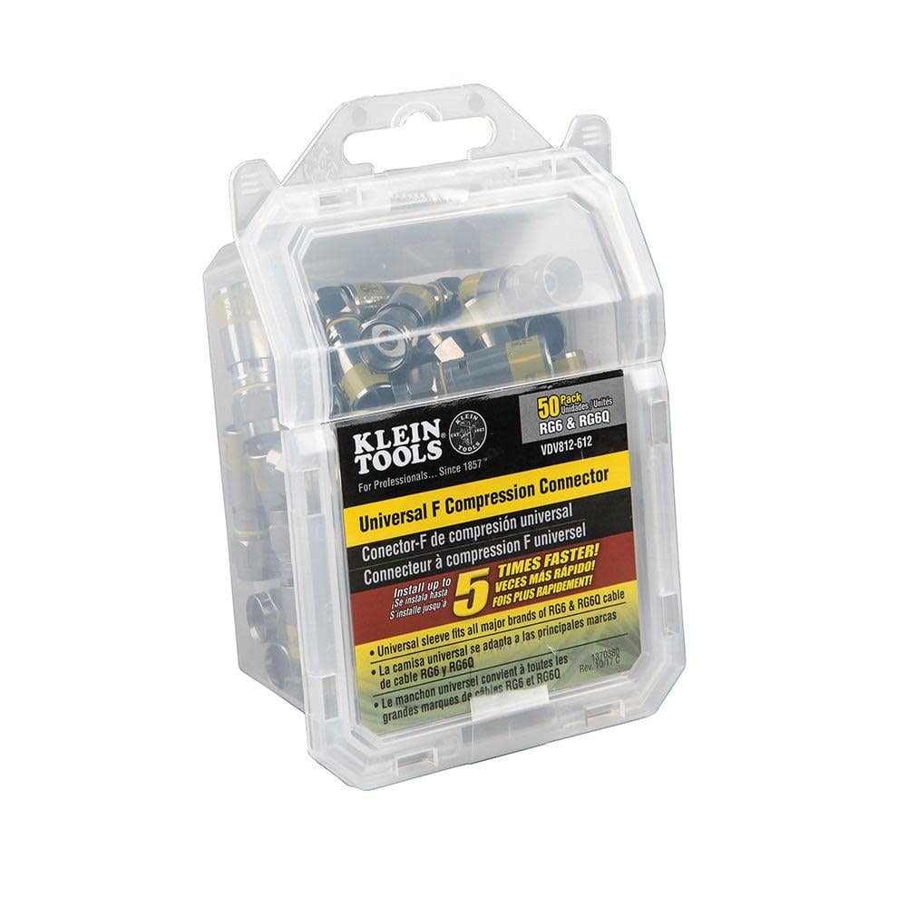 Klein Tools - Antenna connector - F connector male - yellow, nickel (pack of 50)