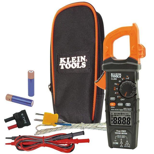 Klein Tools CL800 Digital Clamp Meter, Auto Ranging TRMS, AC/DC Volt