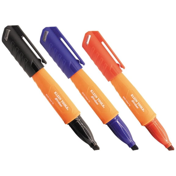 Klein Tools Chisel Tip Permanent Markers, 3 Pc