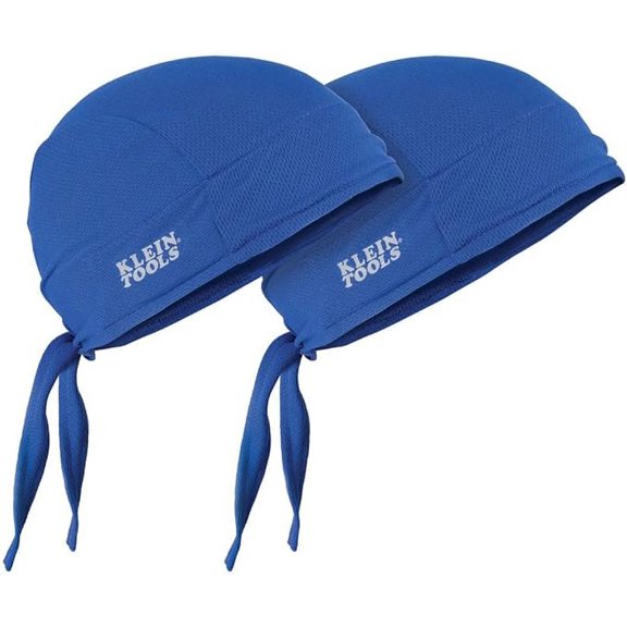 Klein Tools Cooling Do Rag Hat, Polyester and Spandex, Moisture-Wicking, Blue, One Size