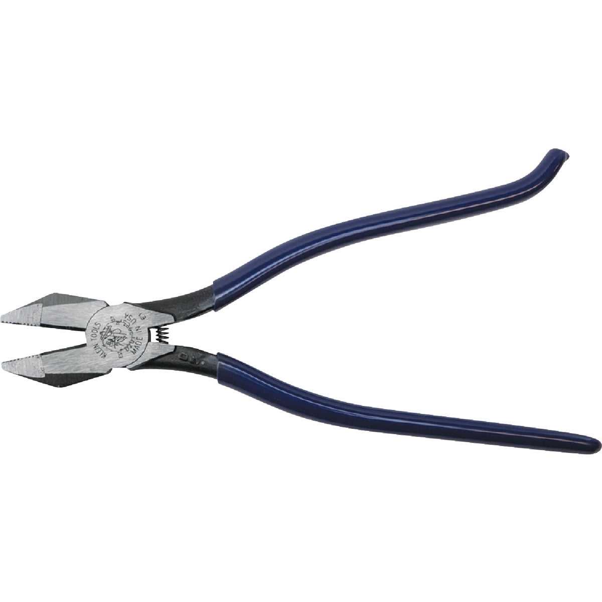 Klein Tools D201-7CST Ironworker Pliers, Spring Loaded Side Cutters, Twists and Cuts Annealed Rebar Tie Wire, Heavy-duty Knurled Jaws, 9-Inch Long