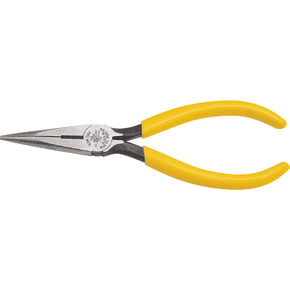 Klein Tools D203-6 Long Nose Side-Cutter Pliers, Induction-Hardened Cutting Knives and Curved Handles, 6-Inch