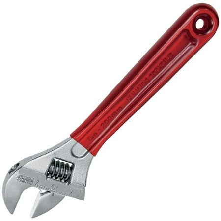 Klein Tools D507-8 8 in. Extra Capacity Adjustable Wrench - Transparent Red Handle