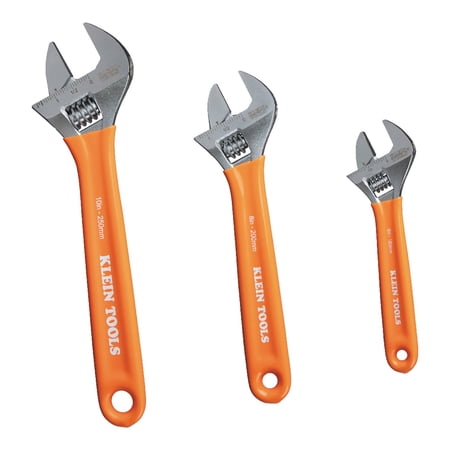 Klein Tools D5073 Extra-Capacity Adjustable Wrenches, 3 Pc.