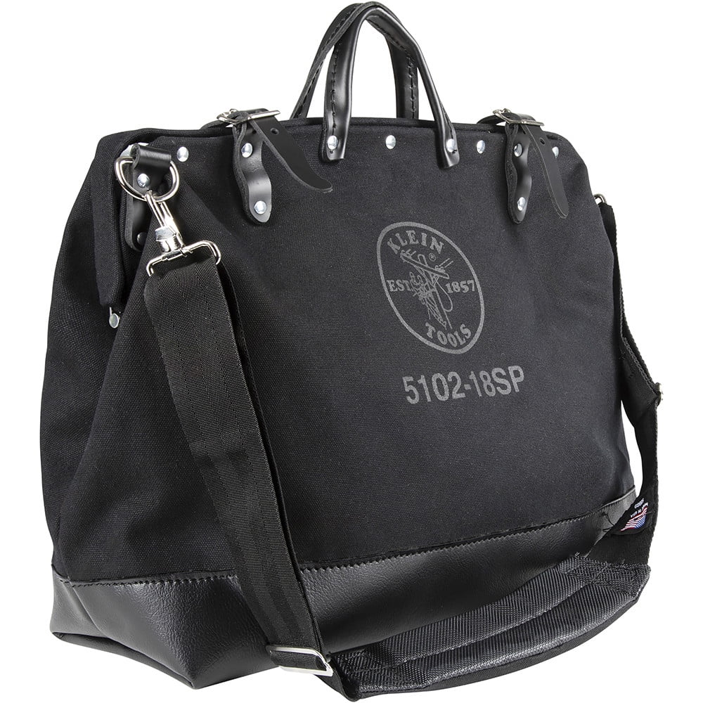 Klein Tools 510218SPBLK 18 in. Deluxe Canvas Tool Bag - Black
