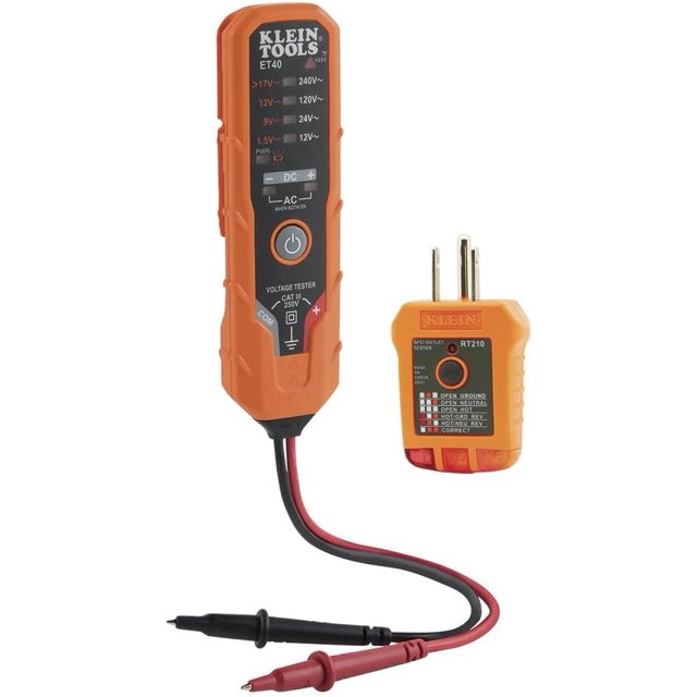 Klein Tools ET40VP Voltage Tester Kit, GFCI Receptacle Tester, AC/DC