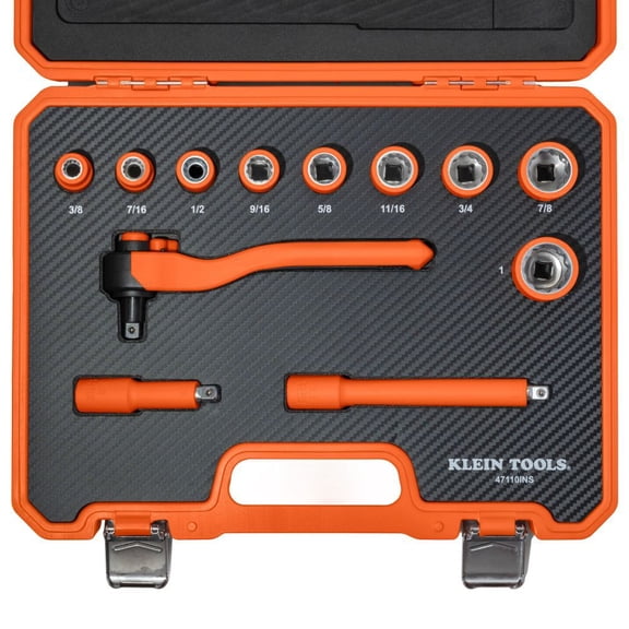 Klein Tools Insulated Ratchet And Socket Set 12 Pieces