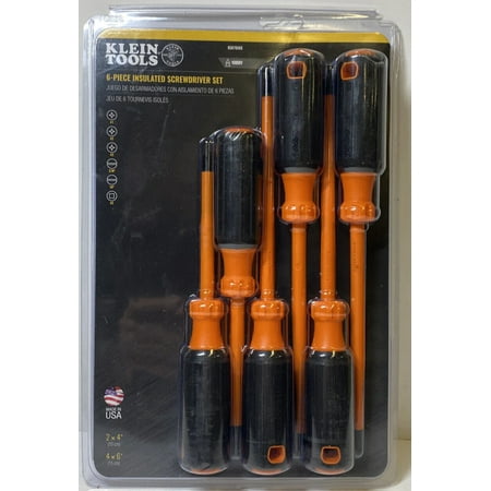 Klein Tools Insulated Screwdriver Set, 1000V, 6Piece, Orange/Black