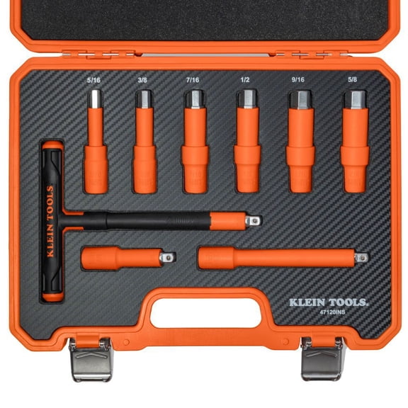 Klein Tools Insulated T-Handle And Hex Bit Socket Set 9 Pieces