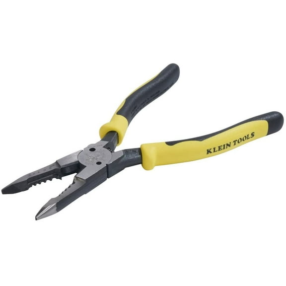 Klein Tools J206-8C Long Nose All-Purpose Spring Loaded Pliers, Forged Steel with Dual Material Journeyman Handles