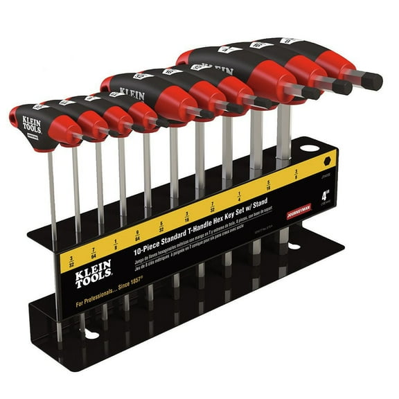 Klein Tools JTH410E 4 in. SAE T-Handle Hex Key Set with Stand (10-Piece)