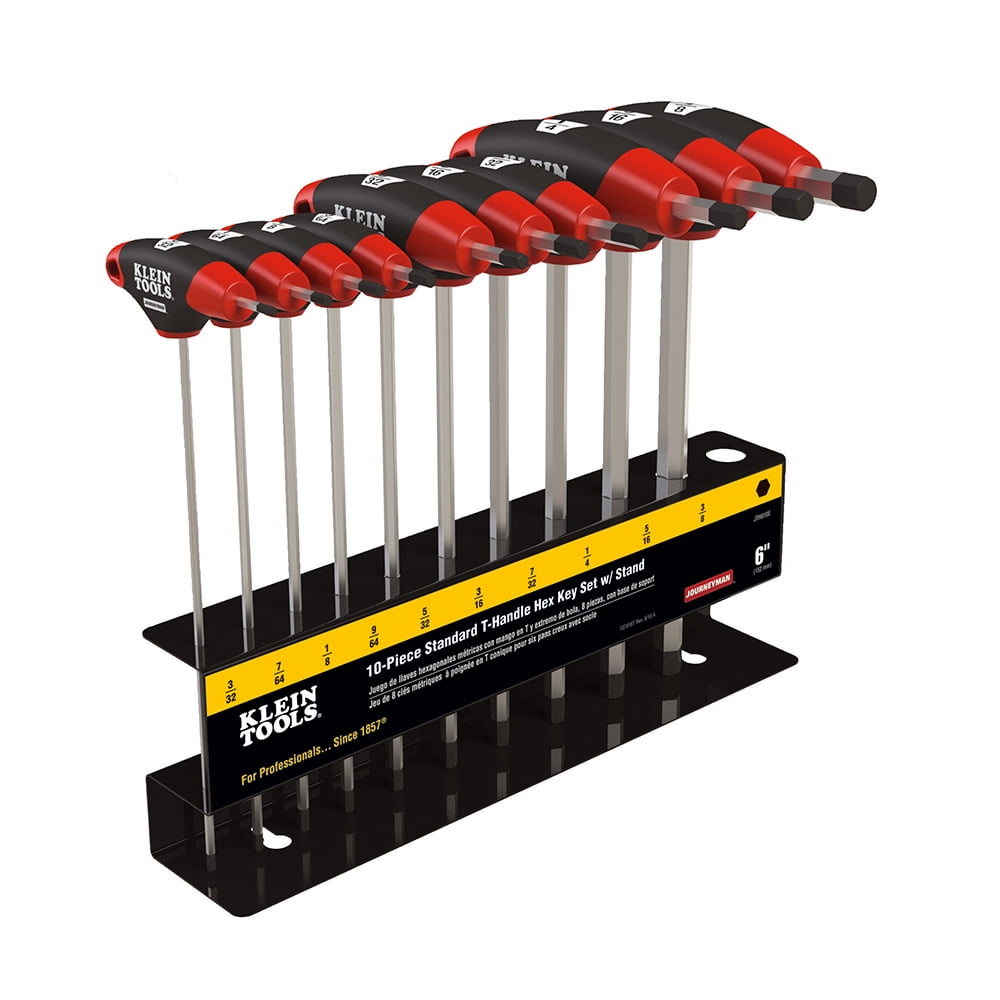 Klein Tools JTH910E T-Handle Set with Stand, SAE, 9-Inch Blade 10 Pc