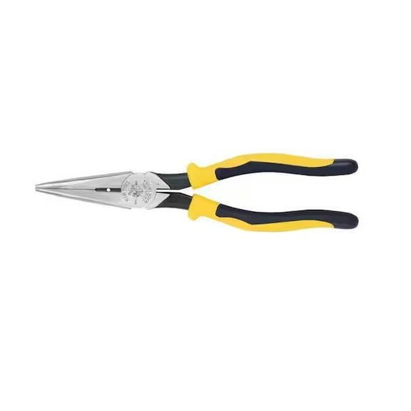 Klein Tools Journeyman 8-1/2 in. Heavy-Duty Long-Nose Side-Cutting Pliers with Skinning Hole
