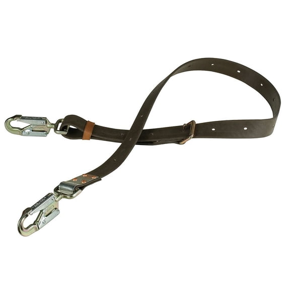 Klein Tools KG5295-7L 7 ft. Positioning Strap with 6-1/2 in. Snap Hook - Brown