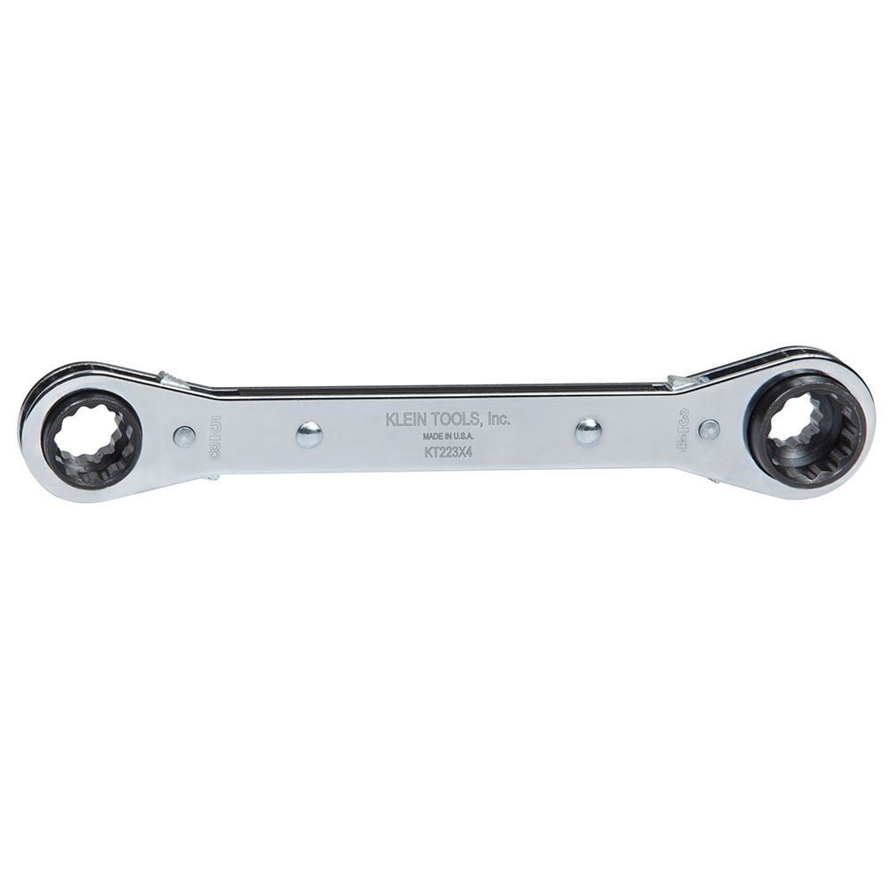 Klein Tools KT223X4 4-in-1 Lineman's Ratcheting Box Wrench