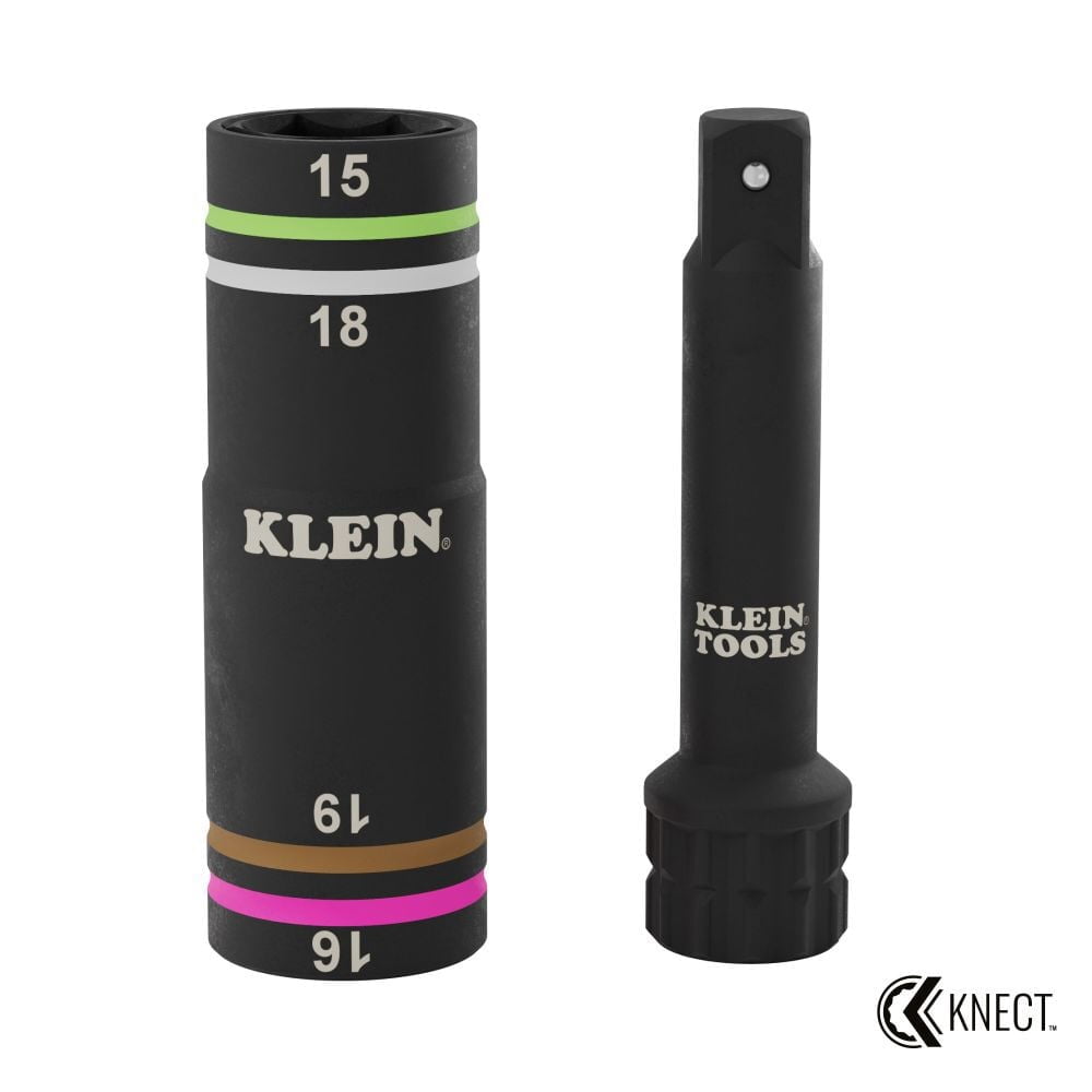 Klein Tools Knect Quad 4 Heavy Duty Impact Flip Socket Metric 2 Pieces