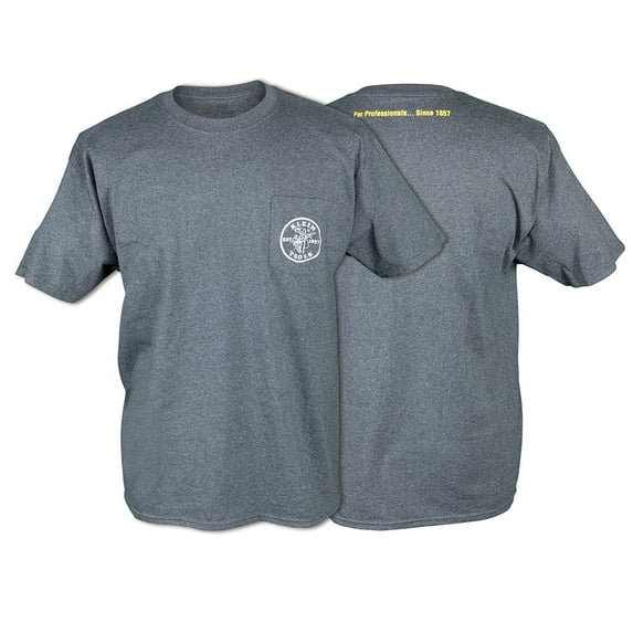 Klein Tools Large Gray Short-Sleeve Pocket T-Shirt With Lineman Logo MBA00121-2