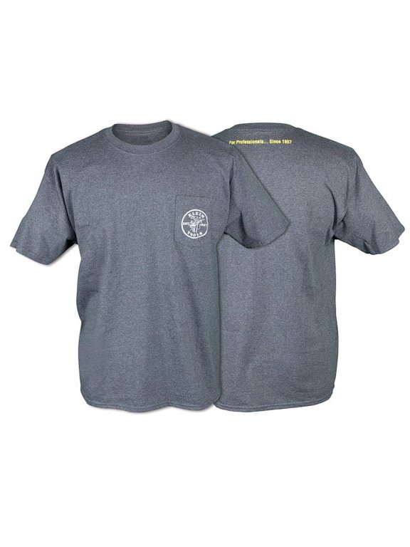 MBA00121-3 X-Large Gray Short-Sleeve Pocket T-Shirt With Lineman Logo