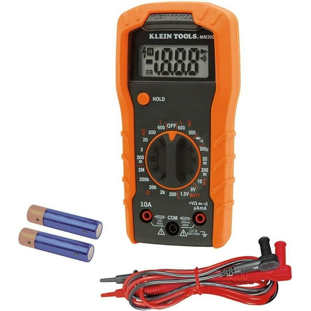 Klein Tools MM300 Multimeter, Digital ManualRanging Voltmeter, Tests