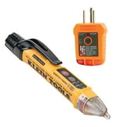 Dual Range Cordless Non-Contact Voltage Tester Kit and GFCI Receptacle with 2 Batteries