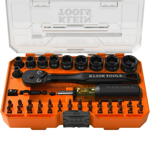Klein Tools Proflex Impact Driver Bit And Socket Set, Sae, 43-Piece