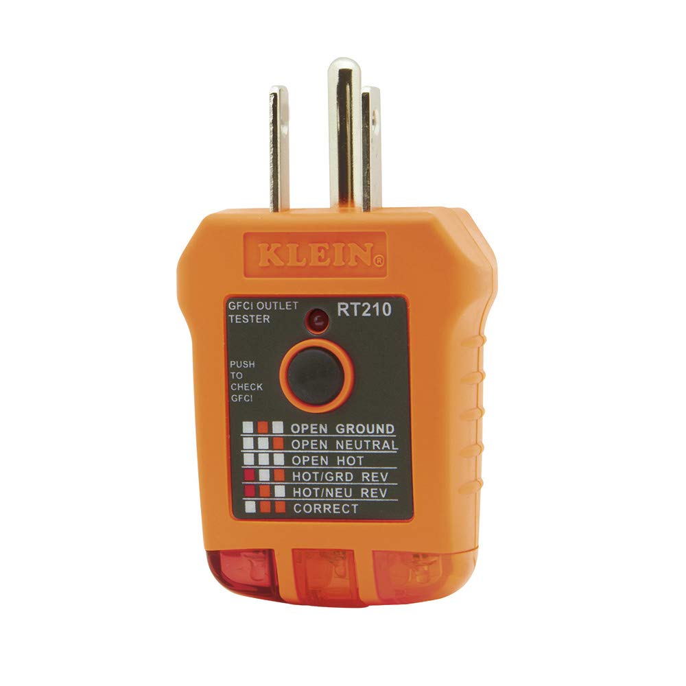 Klein Tools RT210 Outlet Tester, Receptacle Tester for GFCI / Standard