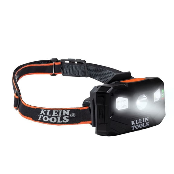 Klein Tools Rechargeable Headlamp With Strap 400 Lumen All-Day Runtime Auto-Off