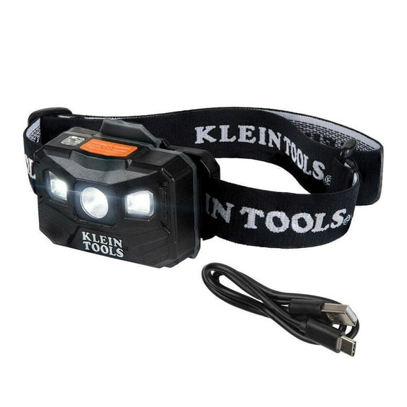 Klein Tools Rechargeable Headlamp With Strap 400 Lumen All-Day Runtime Auto-Off
