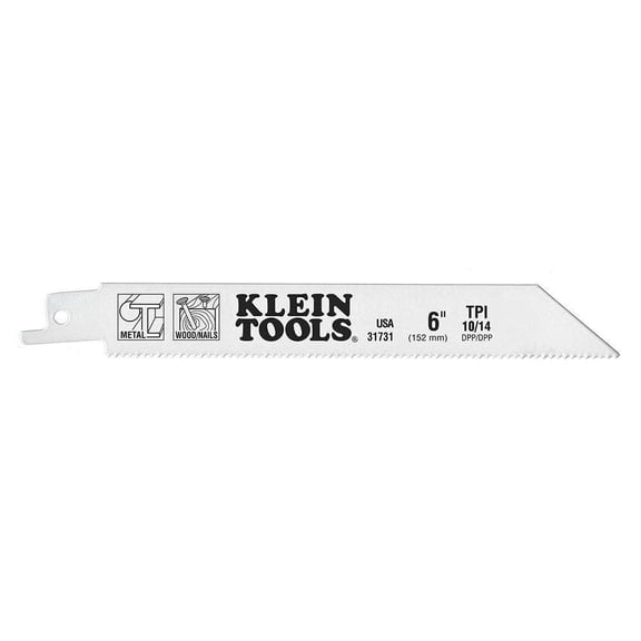 Klein Tools Recip. Blades 6" 10/14 Tpi-5 Pk