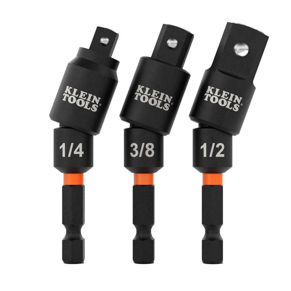 Klein Tools Swivel Impact Driver Socket Adapter Set, 3 Pieces