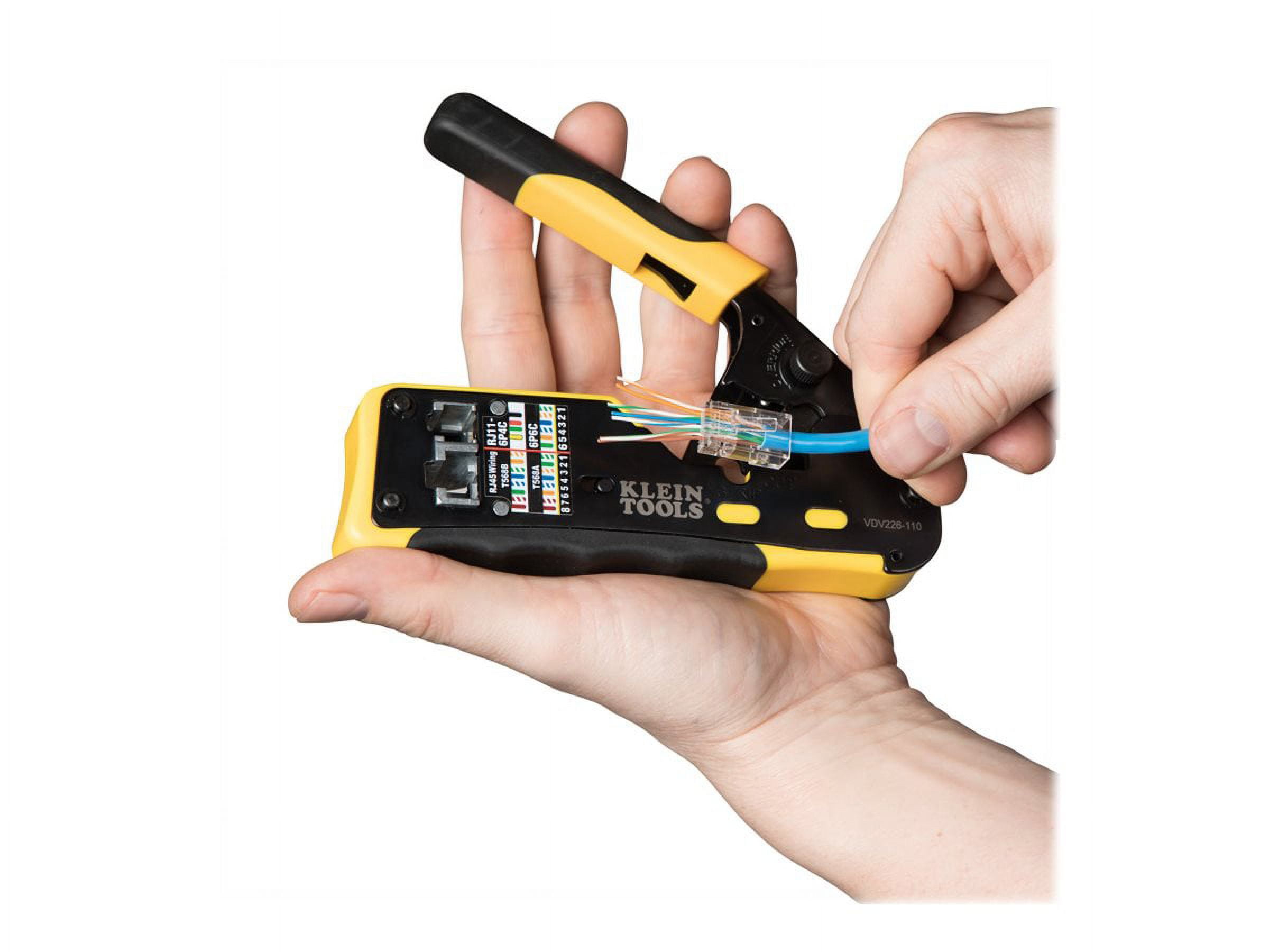 Klein Tools VDV226110 Compact Ratcheting Modular Crimper 4 PassThru