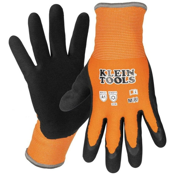 Klein Tools Winter Knit Dip Gloves, Cut A1, M