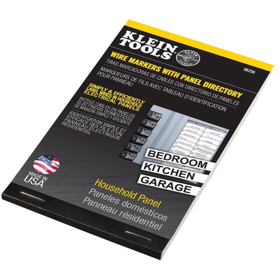Klein Tools 56255 Household Electric Panel Wire Markers with Directory