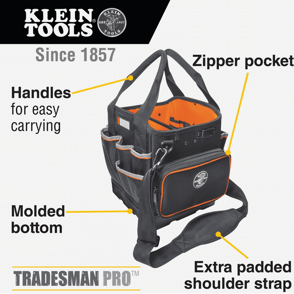 Klein Tradesman Pro Tool Tote - Single Pack  Home & Garage Storage, Stackable Design