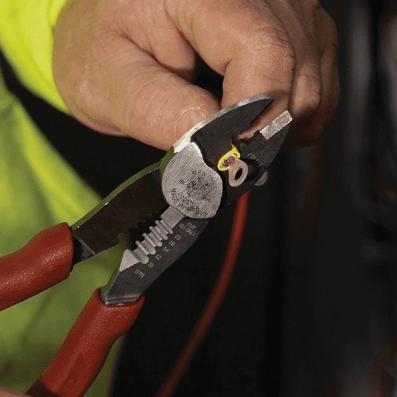 Klein Wire Cutter, Crimper & Stripper - Single Pack Heavy-Duty Construction, Professional Use