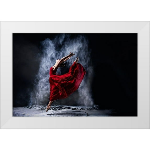 Kleiner, Petr 24x17 White Modern Wood Framed Museum Art Print Titled - Red Dancing