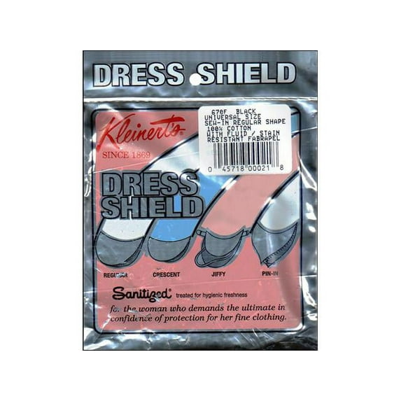 Kleinerts Dress Shield Sew In Reg Cotton 1pr Blk