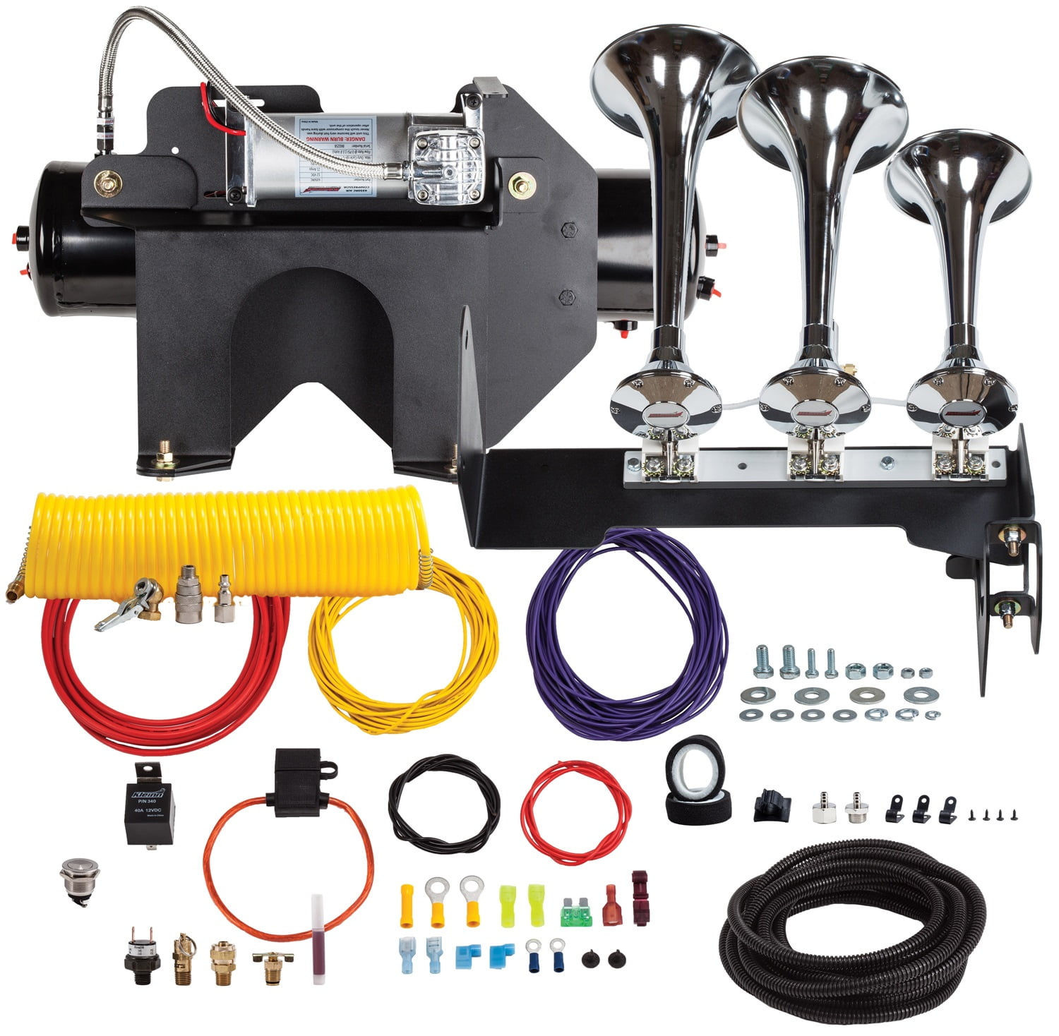 Kleinn Automotive Air Horns HDKIT630 Train Horn And Onboard Air System