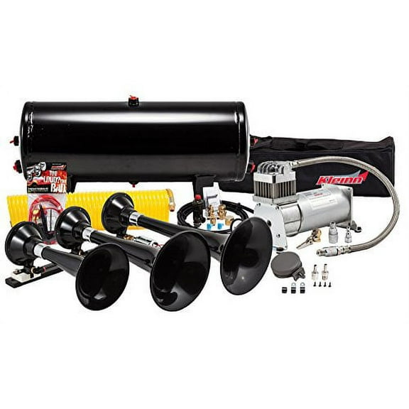 Kleinn Complete Triple Train Horn System, Black, 41 oz