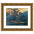 thumbnail image 1 of Klemens Brosch 23x20 Gold Ornate Framed and Double Matted Museum Art Print Titled - Zell Am See at Night, 1 of 4